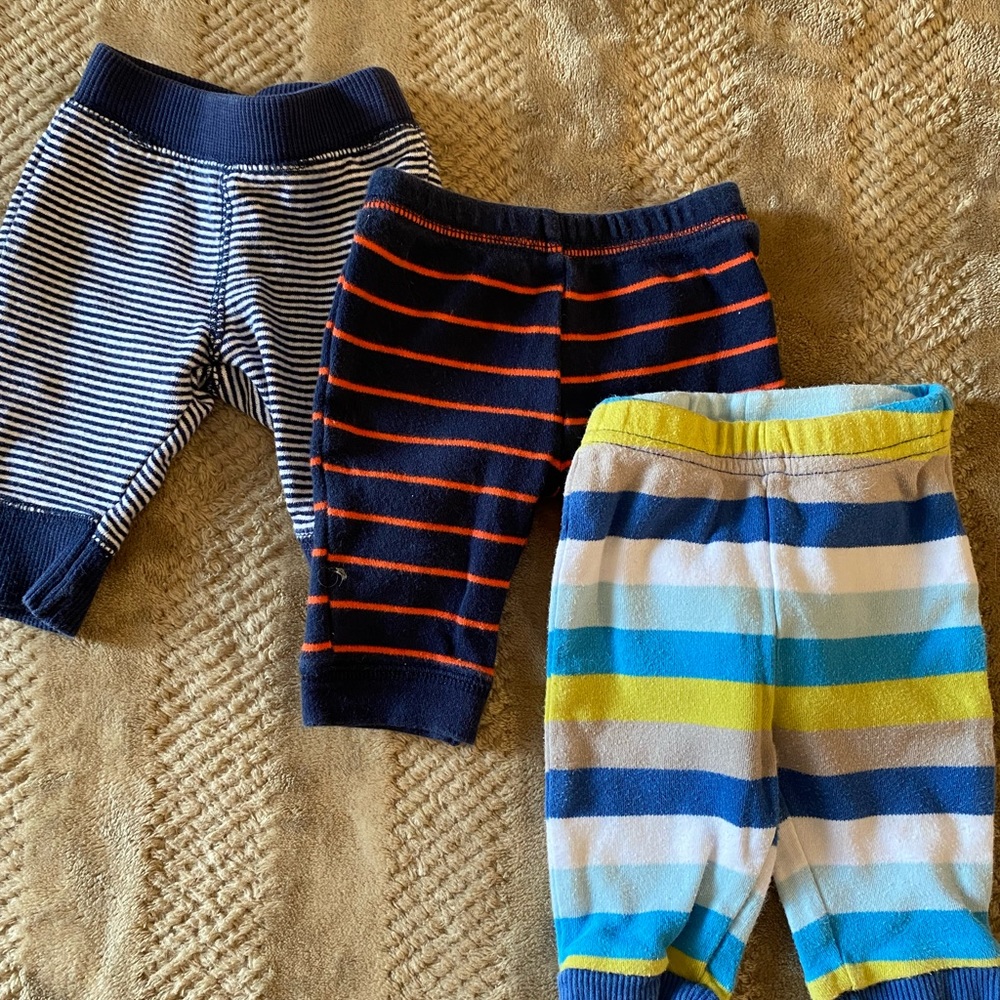 Bundle of striped baby pants